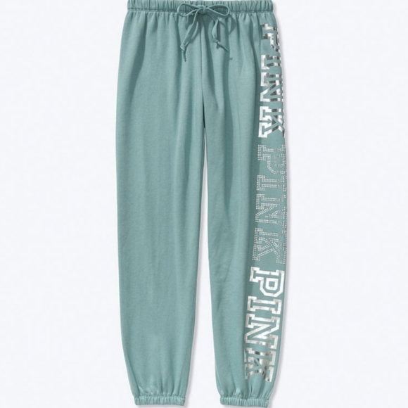 PINK Embellished Hoodie & Sweatpants Bundle Green Size Small NWT - Picture 3 of 7